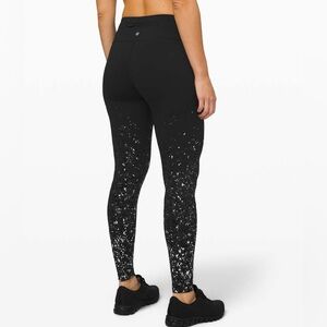 Lululemon Speed Wunder Tight 28" *Speckle Shine Black / Deep Coal / Silver